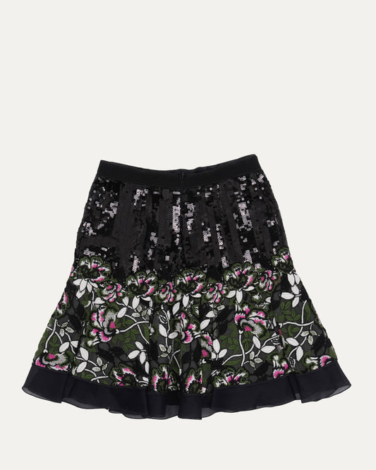 Sequin Floral Skirt