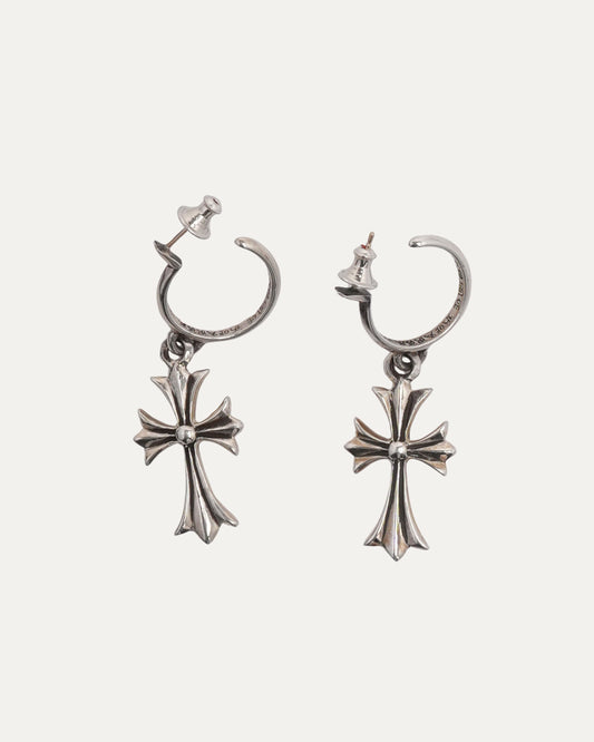 Cross Hoop Earrings