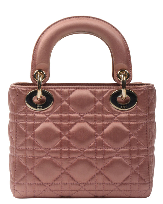 Mini Lady Dior Satin Swarovski Crystal Cannage Bag