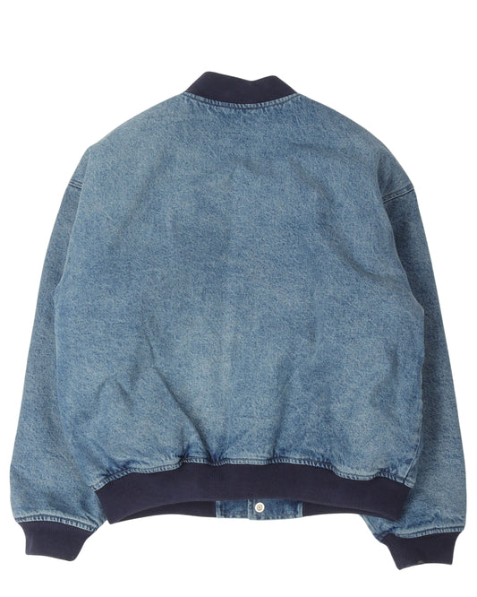 Washed Knockout Denim Varsity Jacket