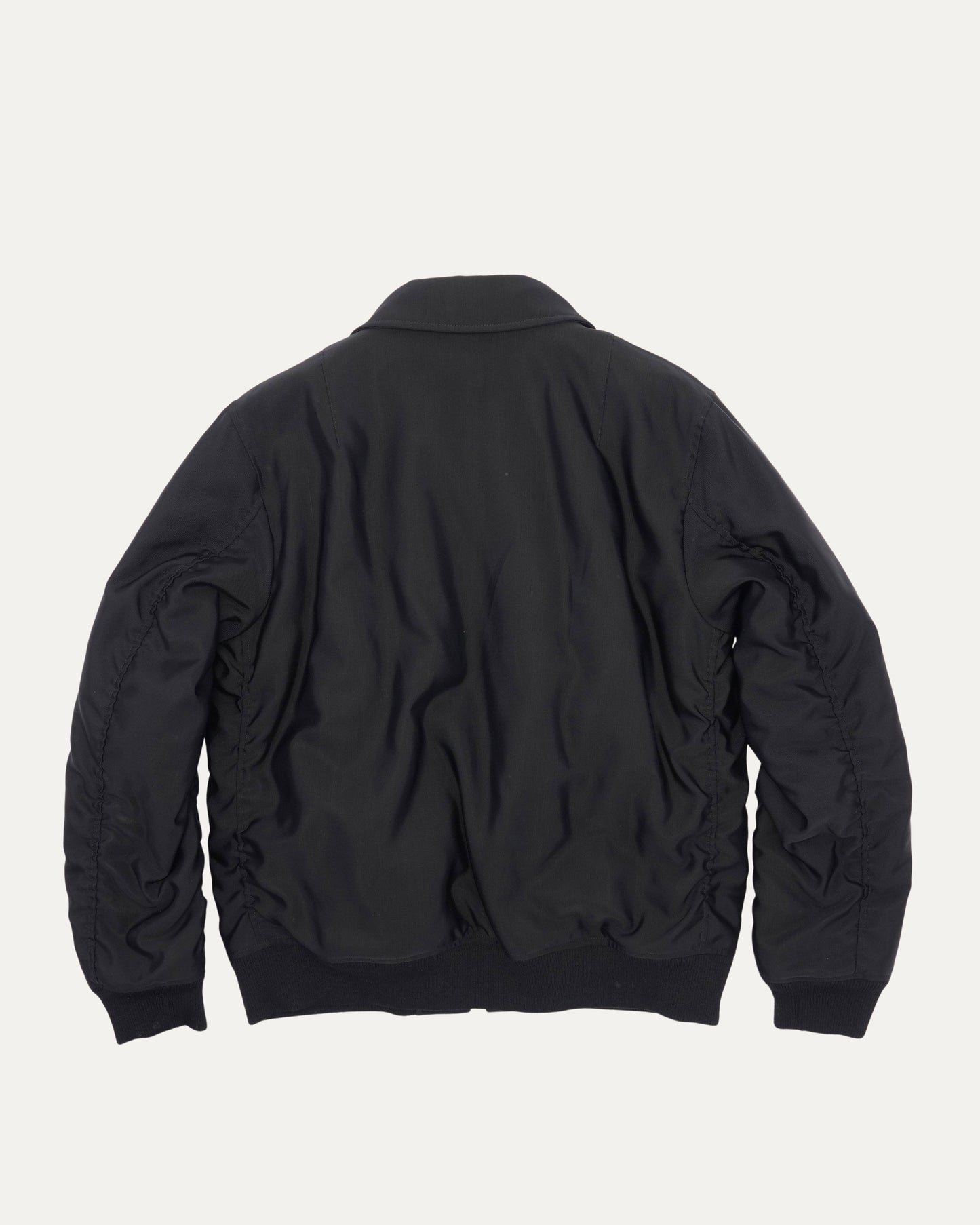 Wool Blend Collared Bomber Jacket
