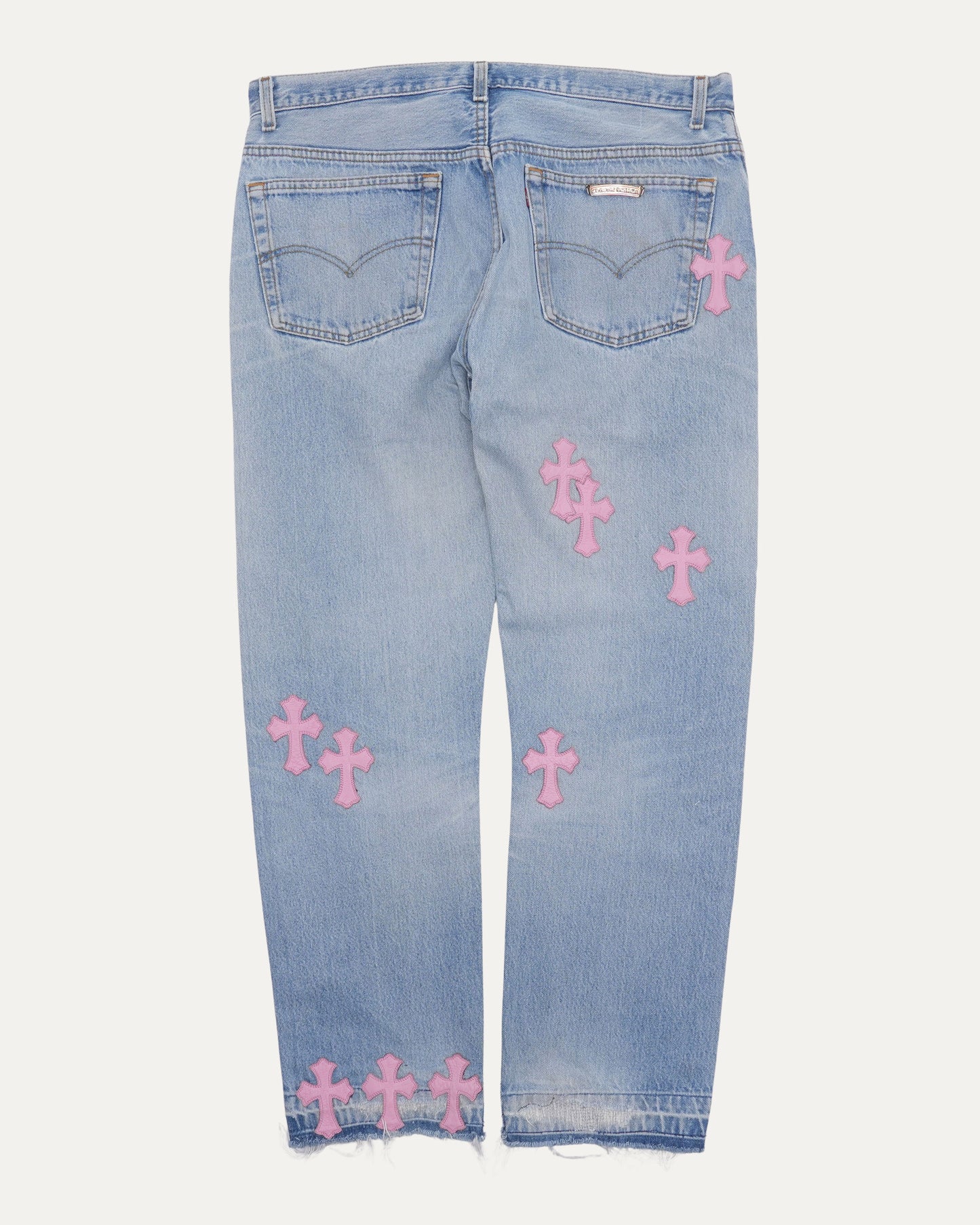 Levi's 501 Heart Embellished Cross Patch Jeans