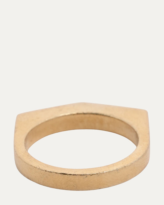 22k Gold Beveled Logo Ring