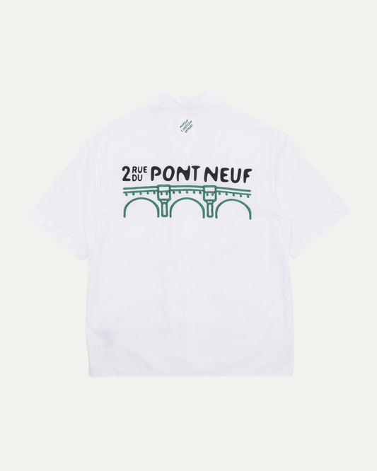 Open Collar Short Sleeved Cotton Shirt