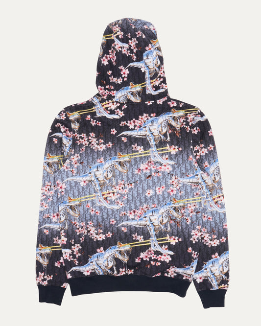 Sorayama Dinosaur Cherry Blossom Oblique Hoodie