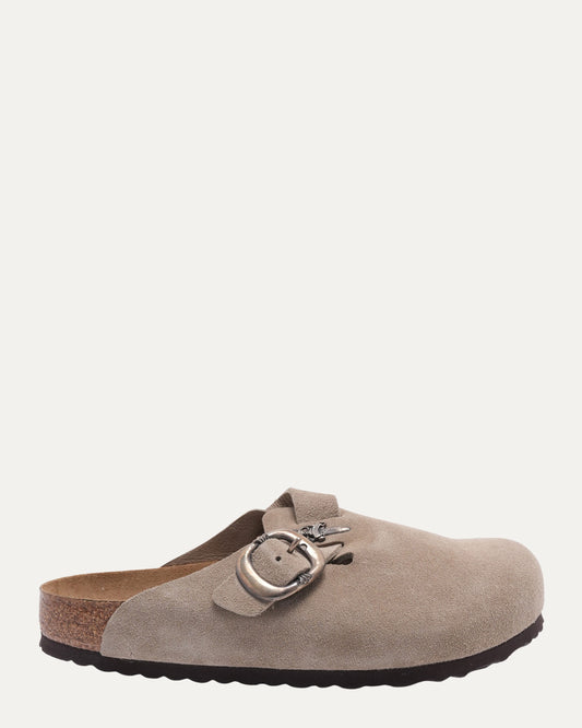 Dagger Embellished Birkenstock Boston Suede Mule