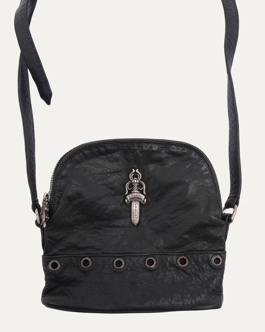 Dagger Embellished Grommet Crossbody Bag