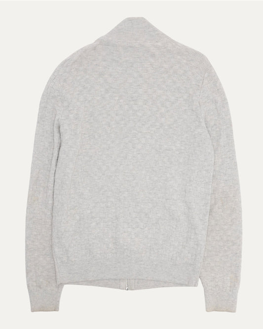 Wool Blend Damier Zip Sweater