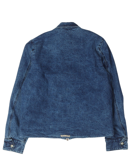 Cotton Lined Zip Up Denim Jacket