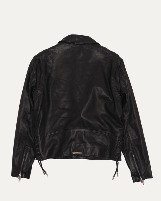 Hermes Silk Lined JJ Dean Leather Jacket