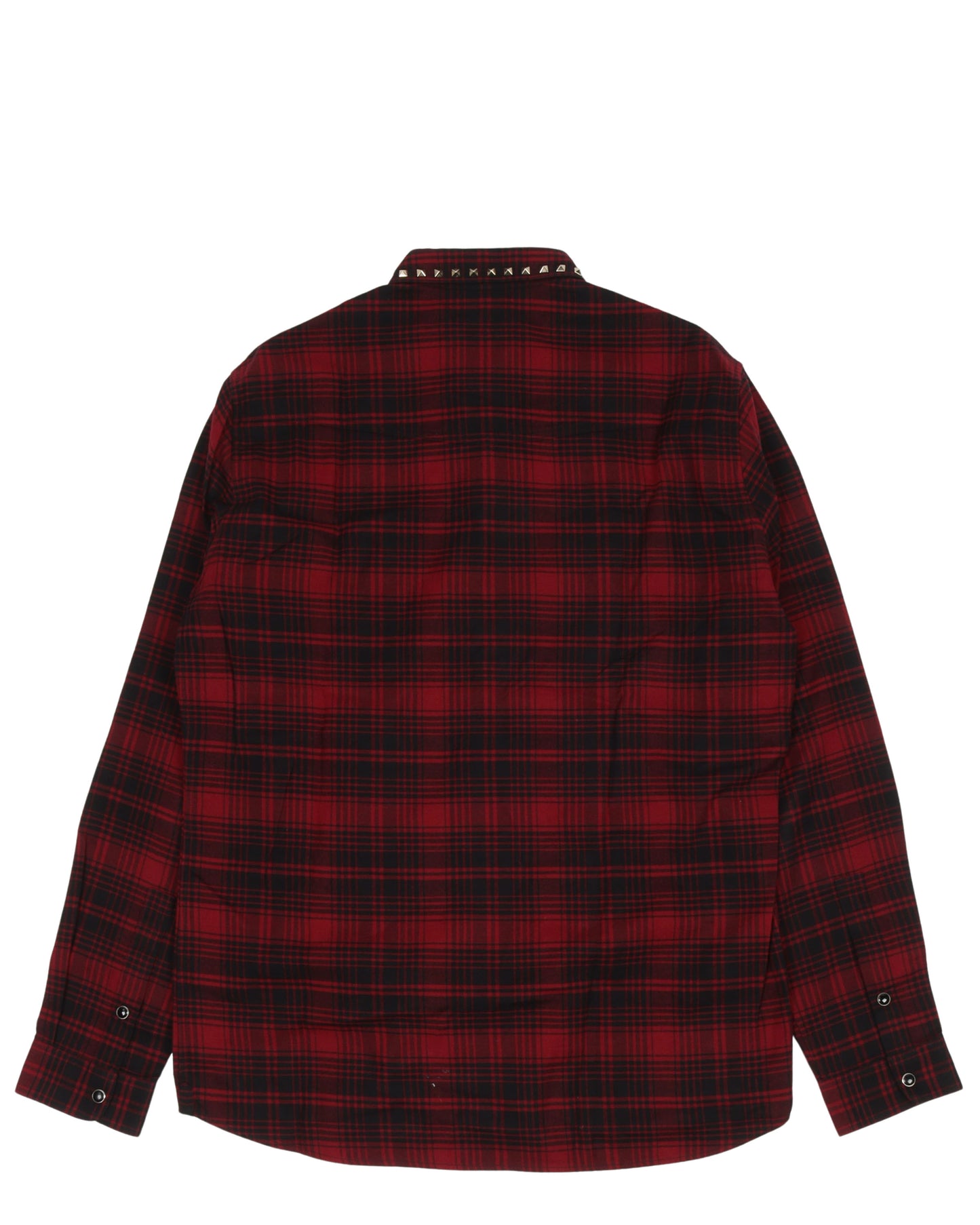 Plaid Studded Collar Shirt