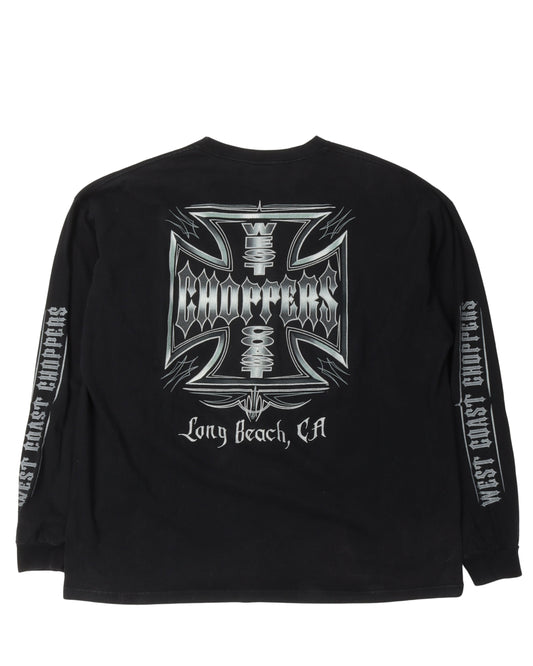 West Coast Choppers Chrome Logo Long Sleeve T-Shirt