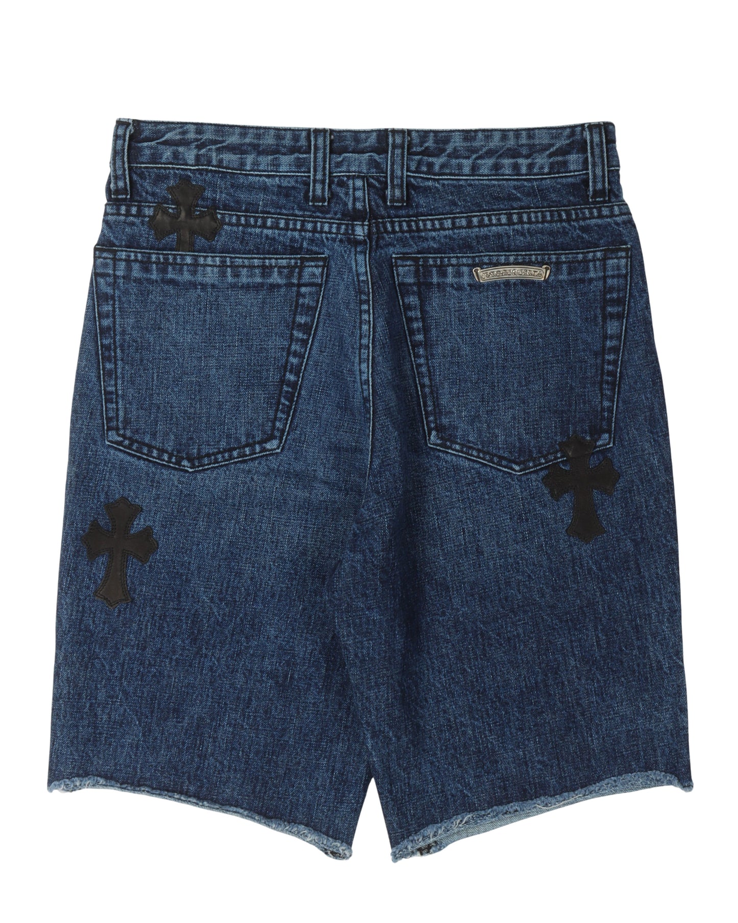 Denim Cross Patch Shorts