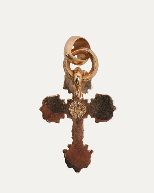 22k Gold & Diamond Filigree Cross Pendant