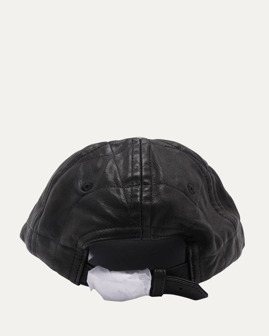 Cross Embellished Spiderweb Leather Hat