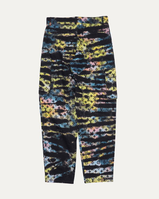 Monogram Tie-Dye Cargo Denim Pant