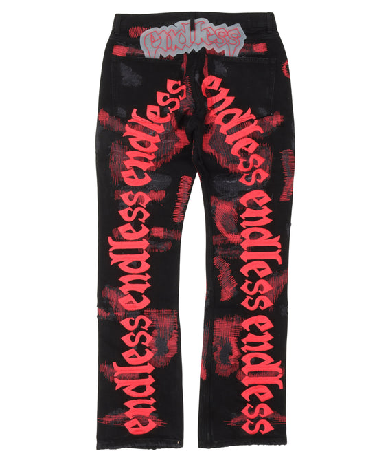 Distressed Embroidered Jeans