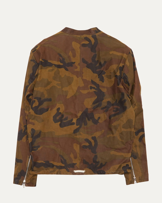 Camouflage Leather Quarter Zip Pullover EZ Rider Jacket
