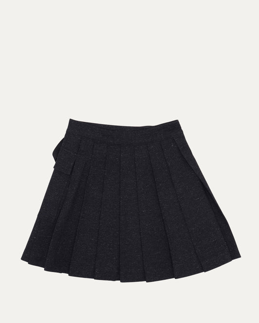 Pleated Denim Skirt