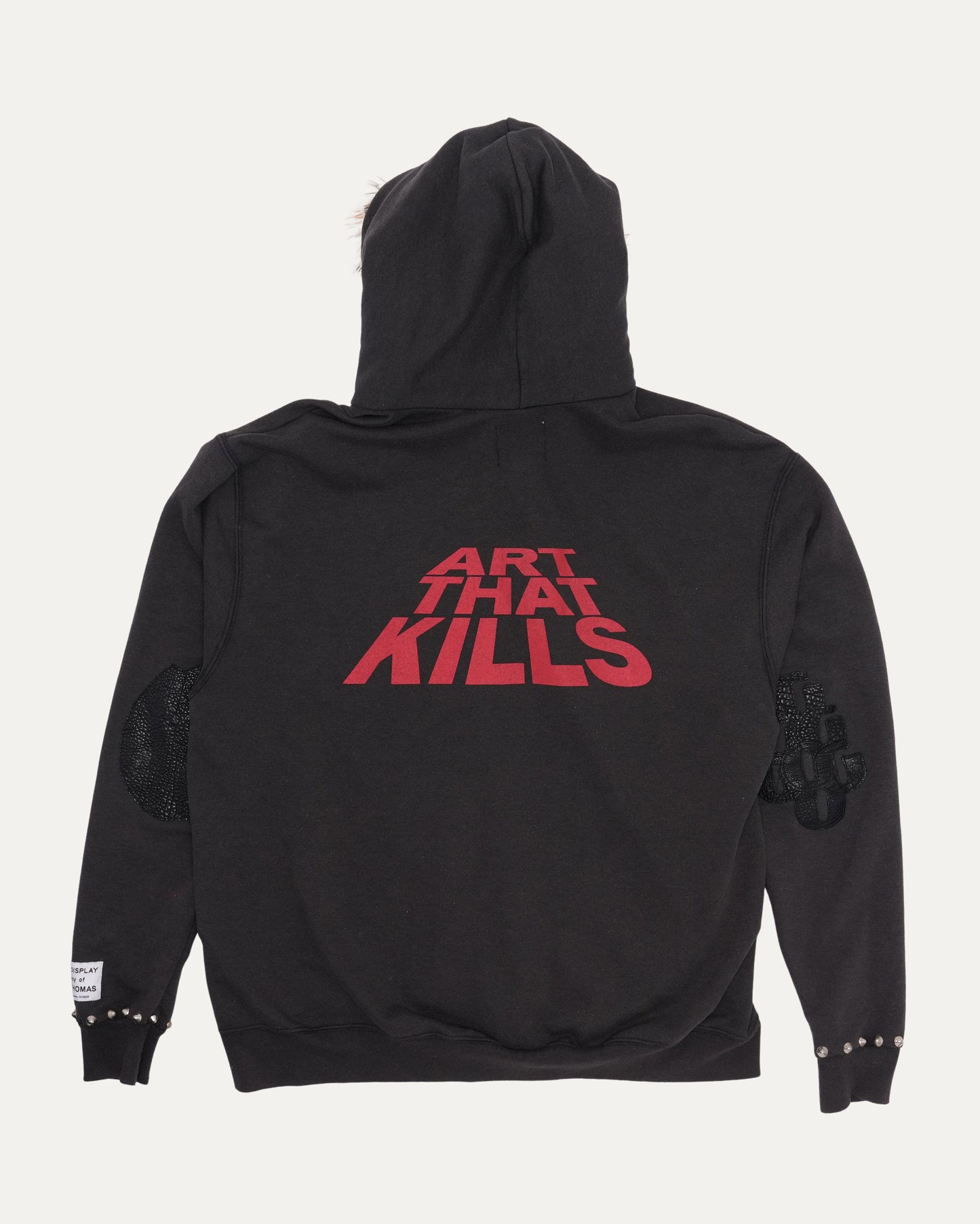 'Art That Kills' Faux Fur Lined Zip-Up Hoodie