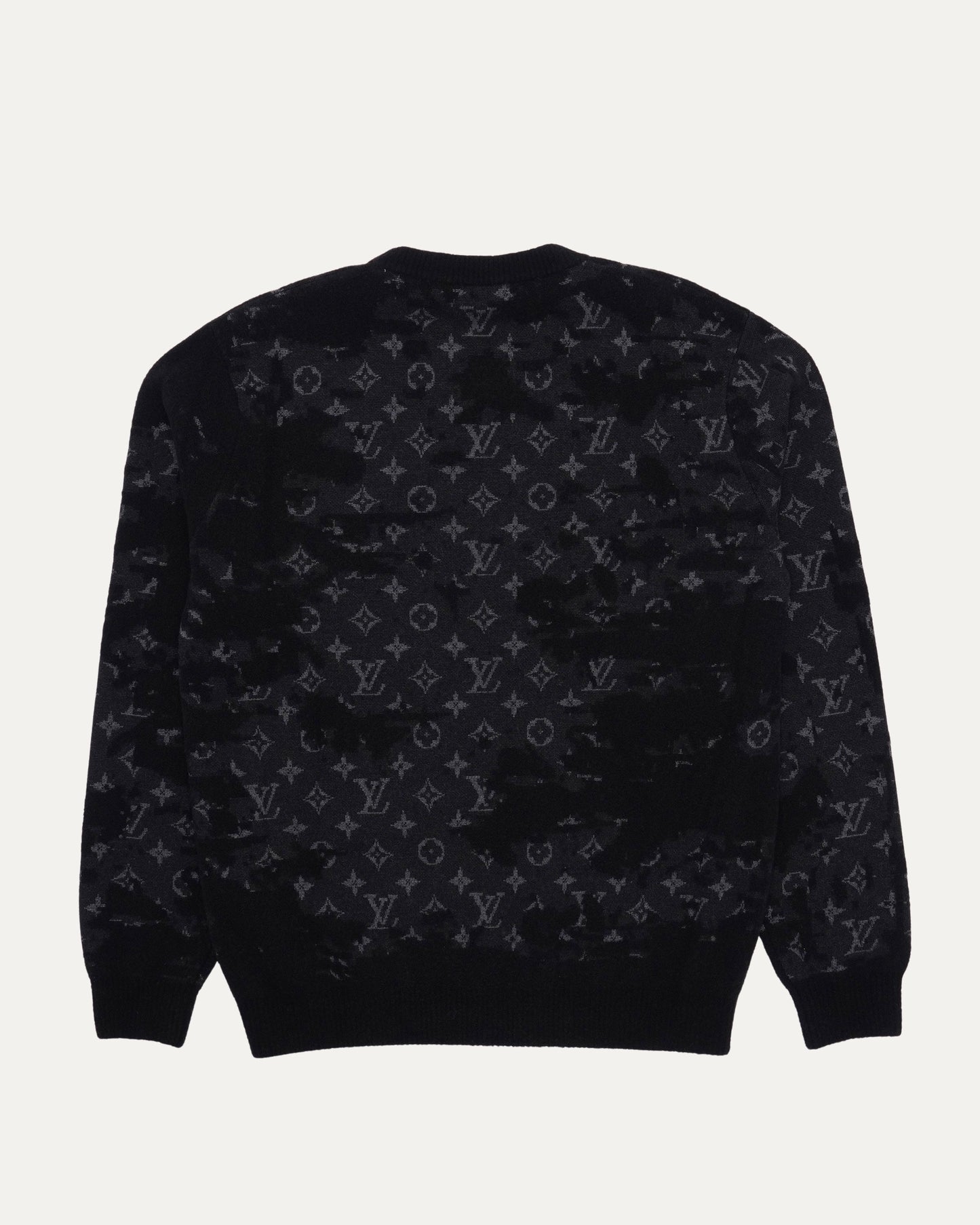Camouflage Monogram Jacquard Intarsia Knit Sweater