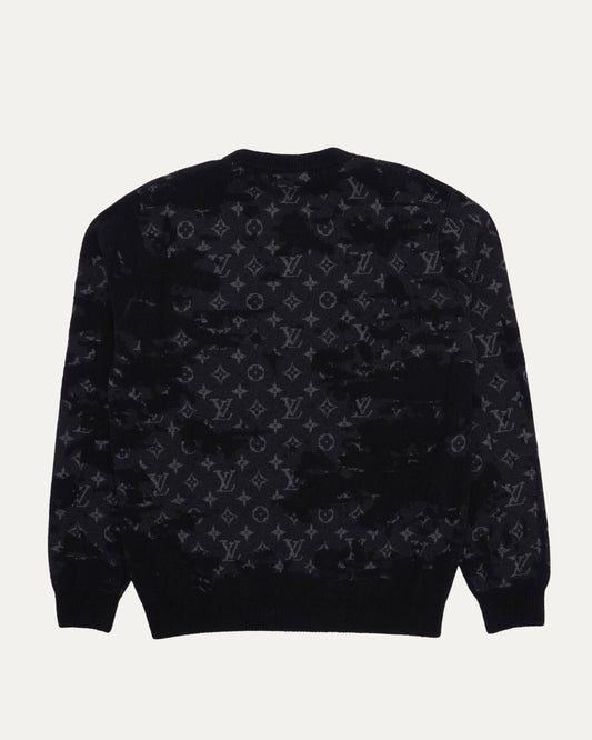 Camouflage Monogram Jacquard Intarsia Knit Sweater