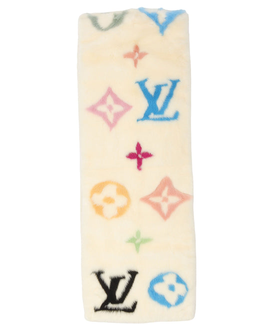 Takashi Murakami Multicolor Mink Fur Scarf