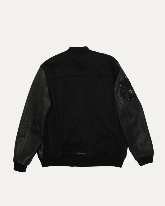 Cross Patch Cashmere Varsity Jacket