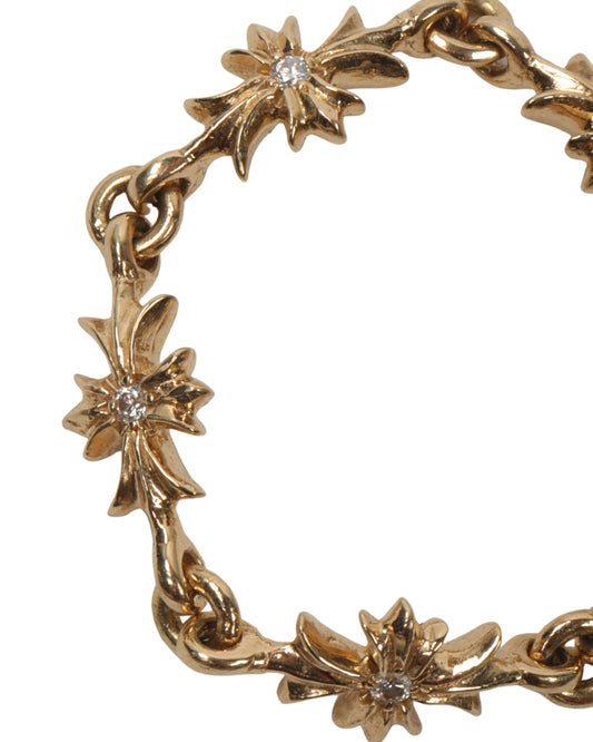 Chain Link 22k Gold with Diamonds Ring