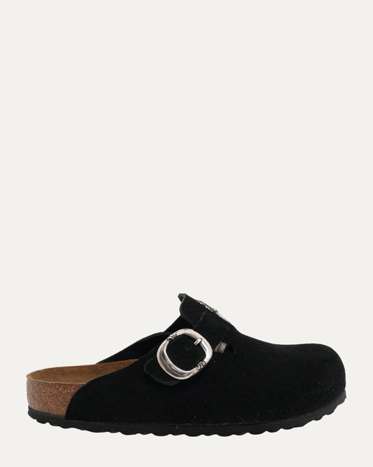 Dagger Embellished Birkenstock Boston Suede Mule