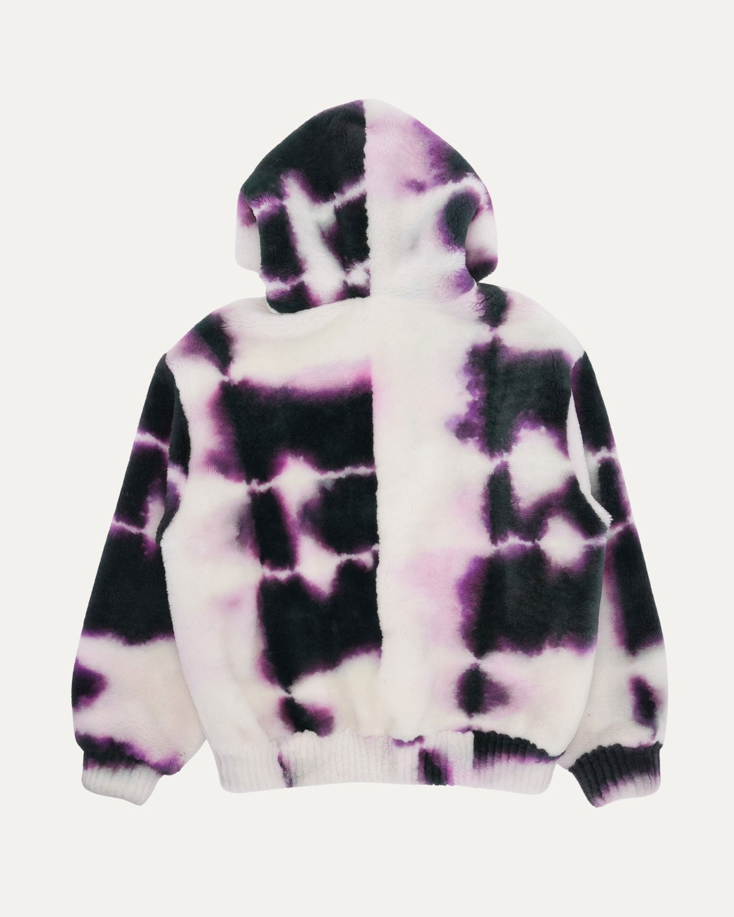 Tie Dye Shearling Hooded Jacket
