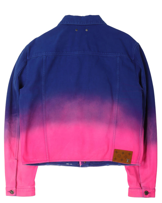 Cropped Gradient Denim Jacket