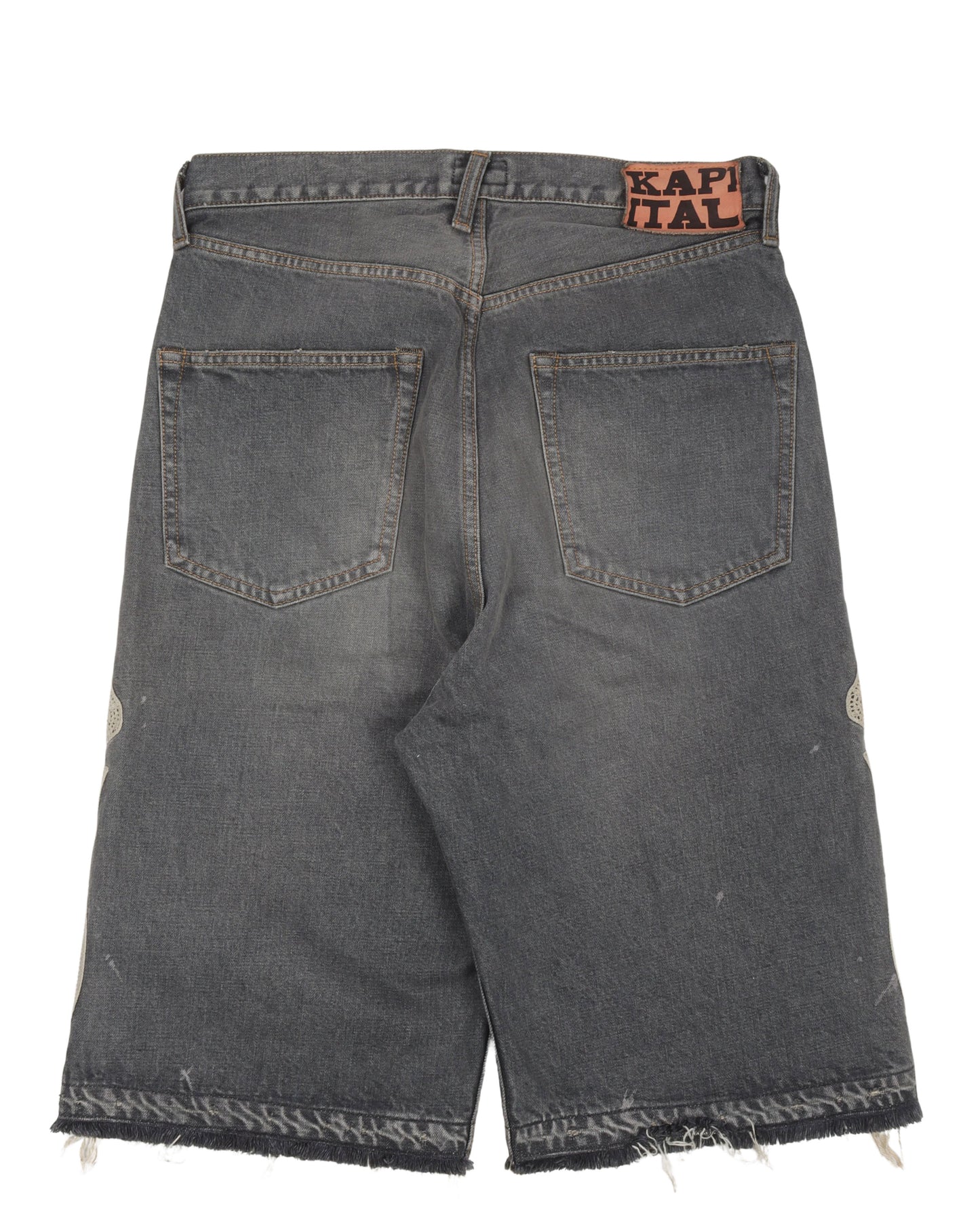 Embroidered Skeleton Denim Shorts