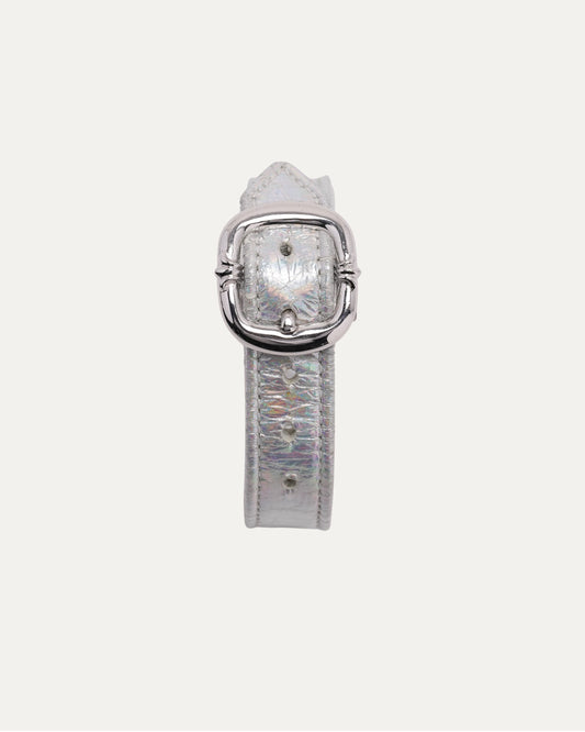 Silver Cross and Leather Gunslinger Bracelet