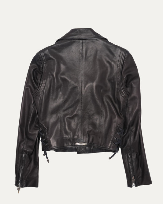 Hermes Silk Lined JJ Dean Leather Jacket