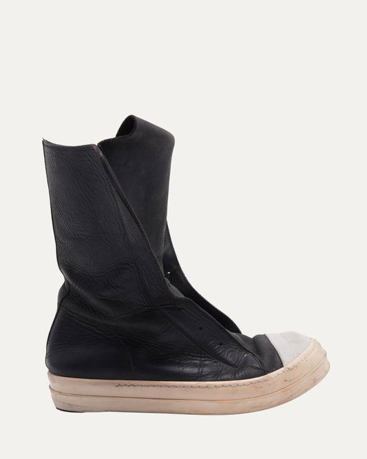 Leather Laceless Ramone Boots
