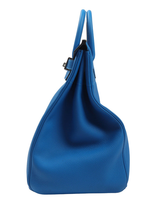 HAC Birkin 40 Togo Calfskin Bleu Hydra