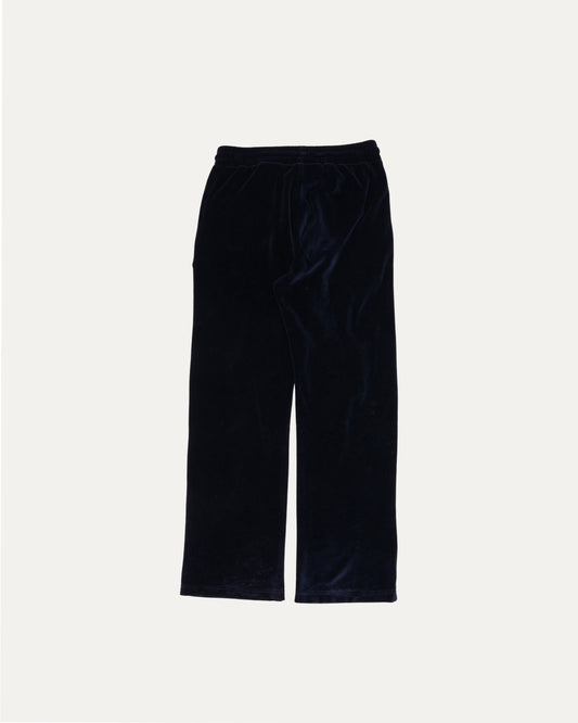 Straight Leg Logo Embroidered Velour Track Pants