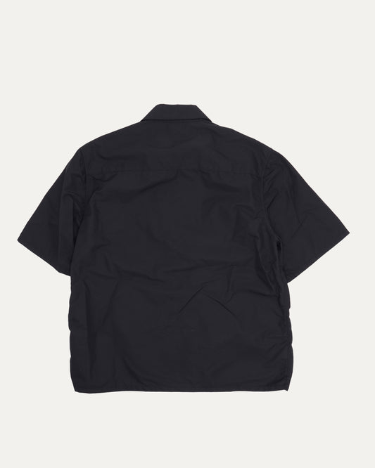 Nylon Leather Sedated Zipper Shirt