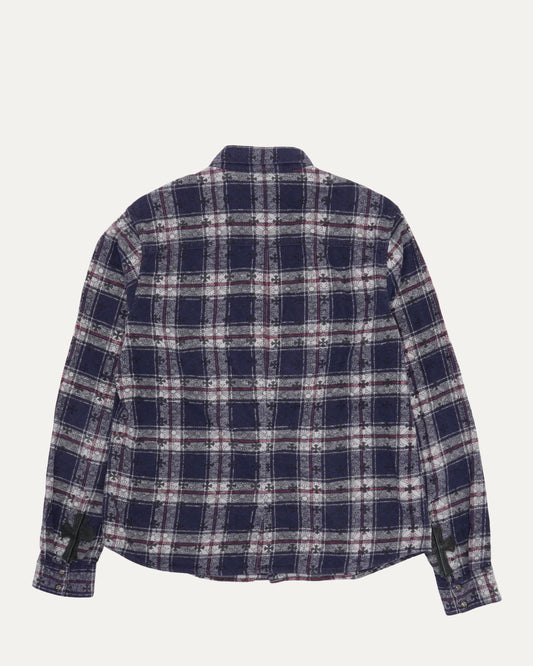 Monogram Cross Patch Loose Ends Flannel Shirt