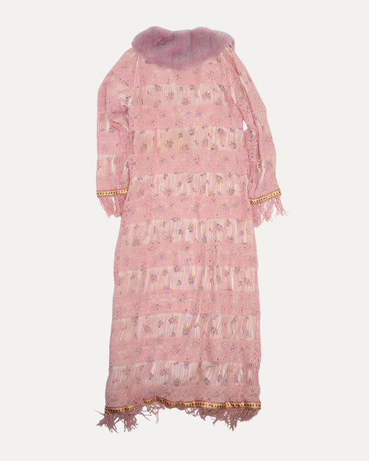 Layered Fur Trim Coat