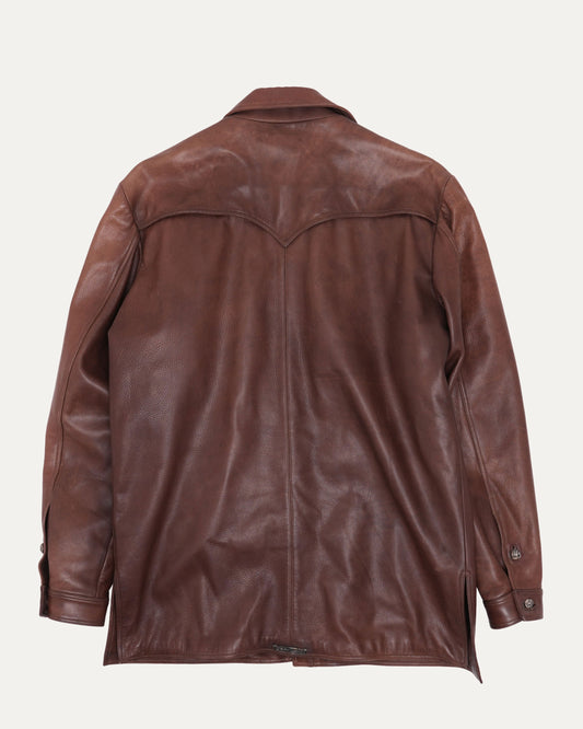 Leather Western Claw Button Jacket