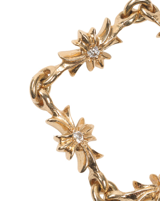 22k Gold & Diamond Tiny E Chain Ring