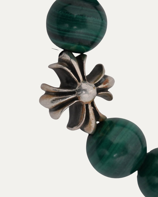 6mm Malachite Plus Cross Bead Bracelet