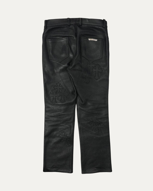 Cross Patch Leather 5 Pocket Pants