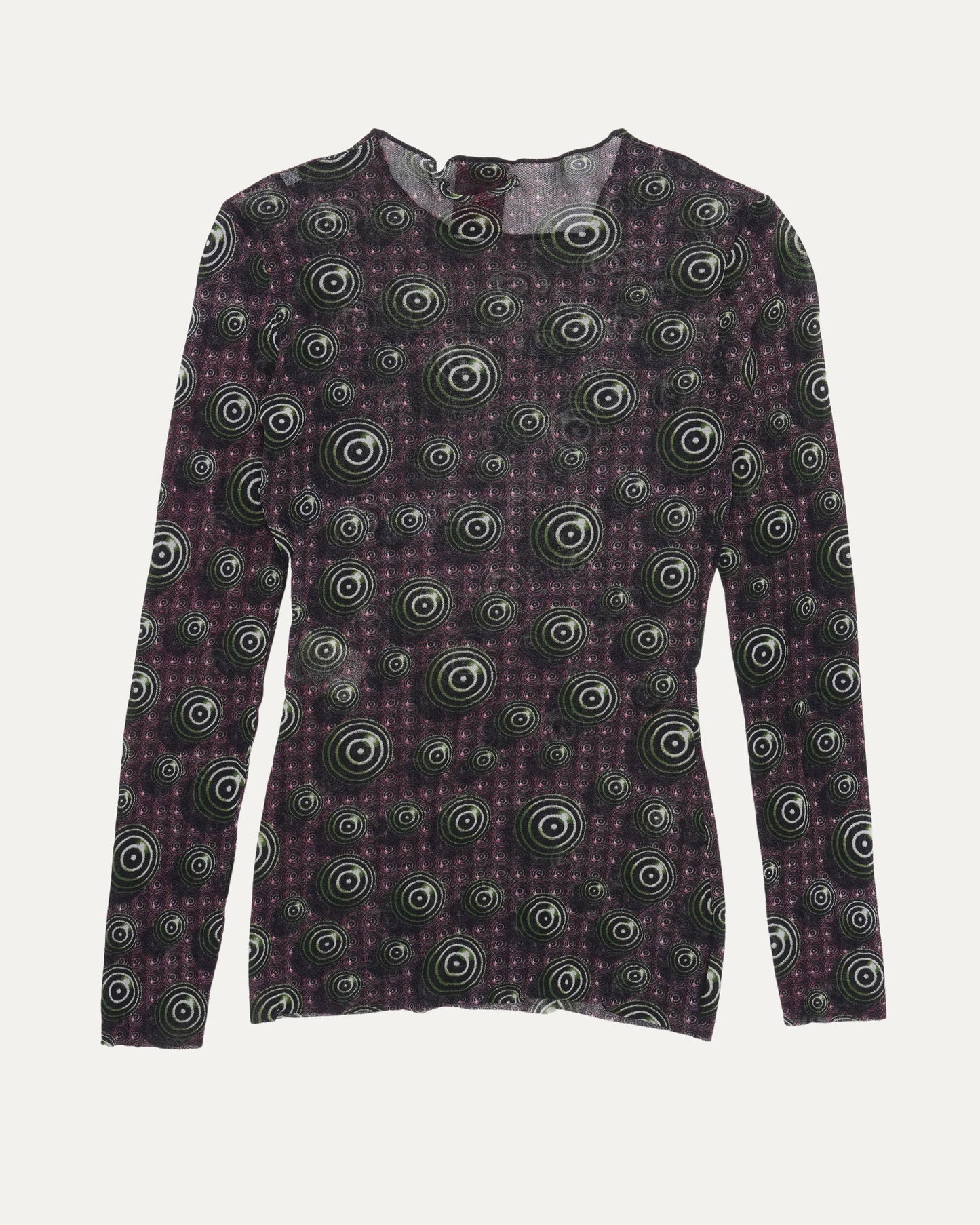 AW 1996 Dot Print Long Sleeve Mesh Top