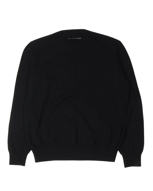 Wool Blend Knit Crewneck Sweater