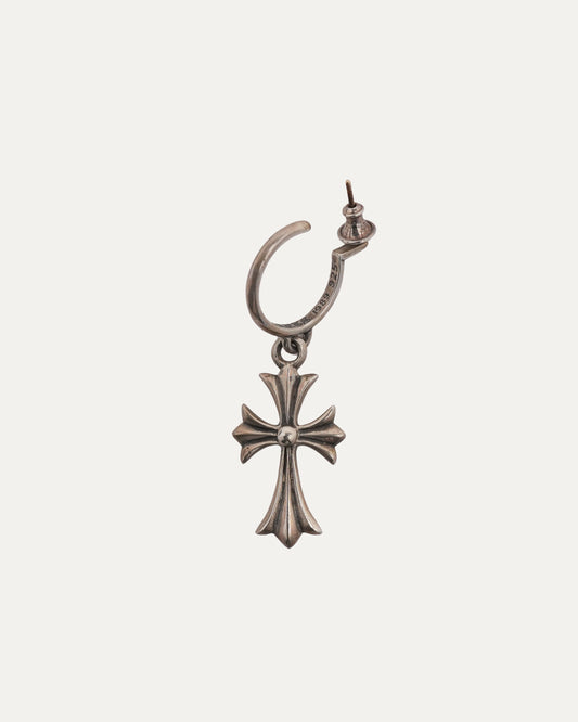 Hoop Earring with Tiny Fat Cross