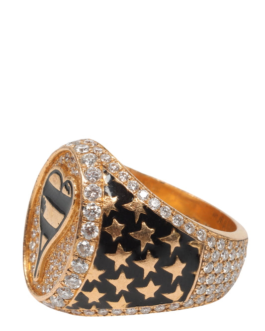22k Gold Diamond Matty Boy Heart Ring