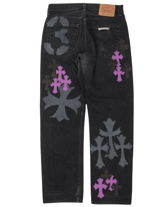 Online Exclusive Cross Patch Stencil Jeans